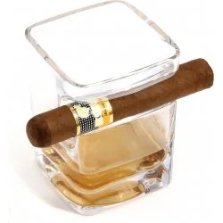 Adorini带雪茄托的朗姆酒威士忌水晶玻璃杯