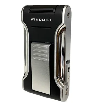 Windmill出品的Kantana防风直冲火焰打火机 - 黑色/银色