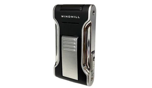 Windmill出品的Kantana防风直冲火焰打火机 - 黑色/银色