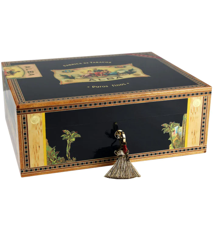 Elie Bleu Flor de Alba 黑色梧桐雪茄盒 75 支雪茄 图片 11