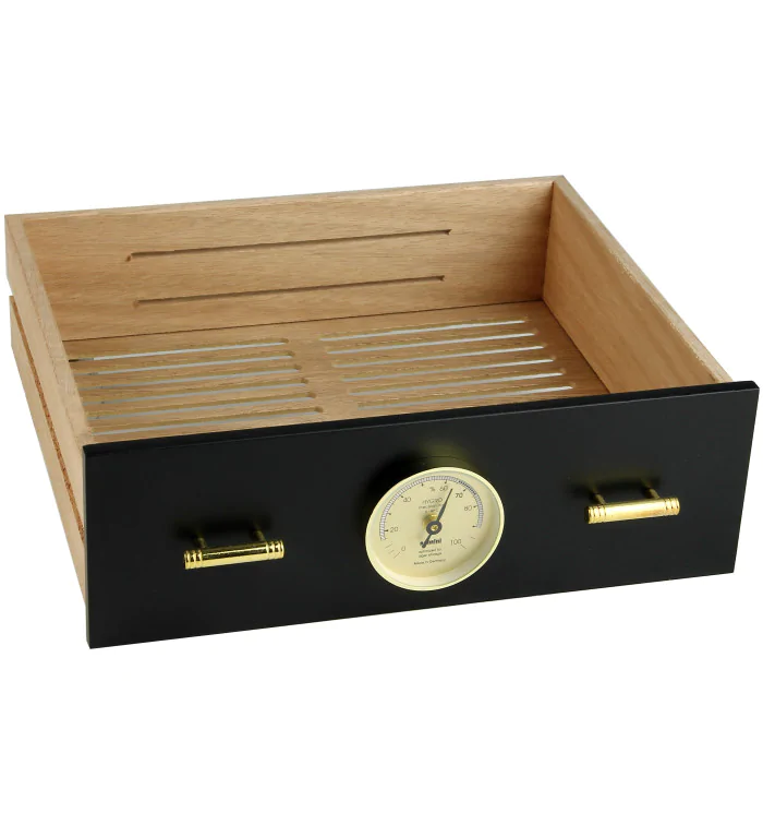 用于 adorini Humidor Chianti 中号黑色保湿盒的抽屉，带湿度计孔 图片 5