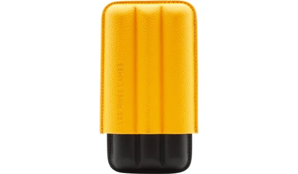 Les Fines Lames 雪茄皮套盒可容纳3支雪茄 - 黄色