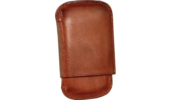 安杰洛雪茄皮套,可装 4 支雪茄 -  红棕色