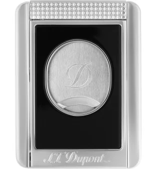 都彭双刃雪茄剪带雪茄支架 - 黑色/银色