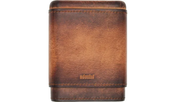 安道里尼真皮复古雪茄盒可容纳 3 - 5 支雪茄 - 棕色