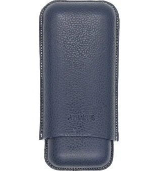 Jemar雪茄皮套盒可装两支雪茄 - 深蓝色464/2