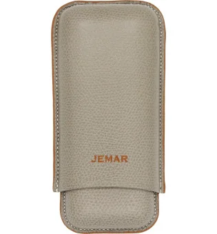 Jemar雪茄皮套盒可装两支雪茄 - 卡其色464/2