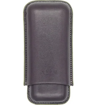 Jemar雪茄皮套盒可装两支雪茄 - 深紫色464/2