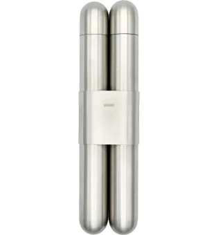 安道里尼双雪茄盒高级不锈钢表层/雪松