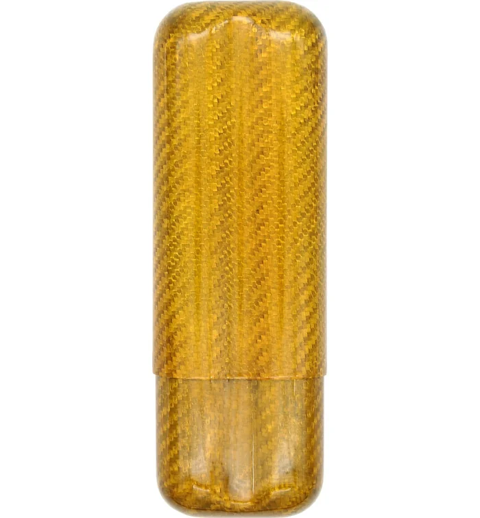 金色碳纤维雪茄盒可装 57 环径的雪茄 2 支 图片 2